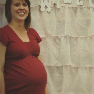 Red maternity dress